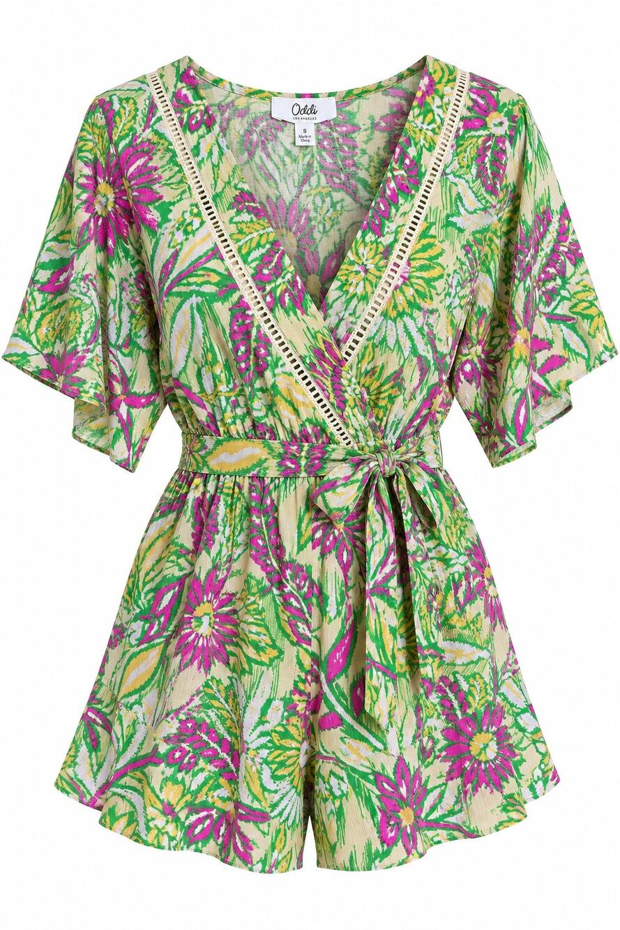 Oddi Floral Wrap Romper Size Small – NWT